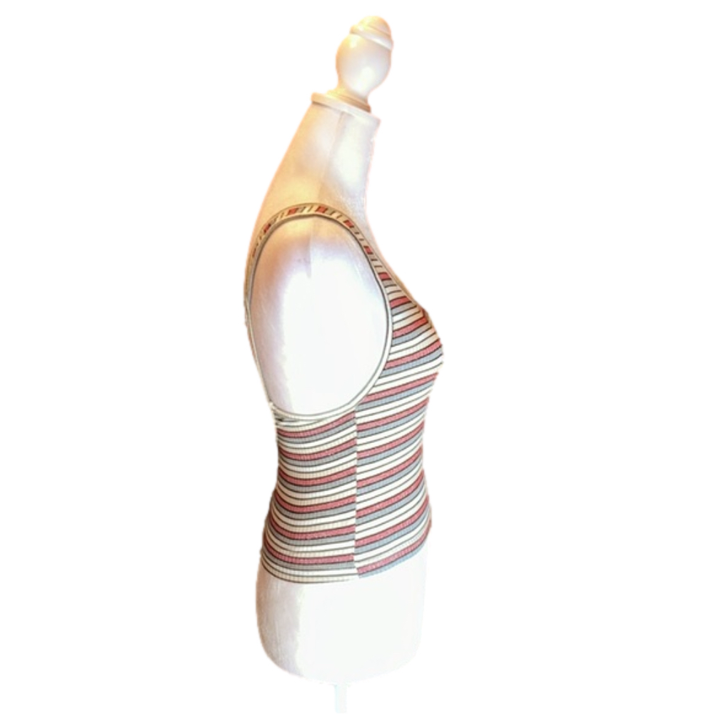 TOPSHOP Sexy Striped Crop Tank Top Size 6 - Picture 5 of 9